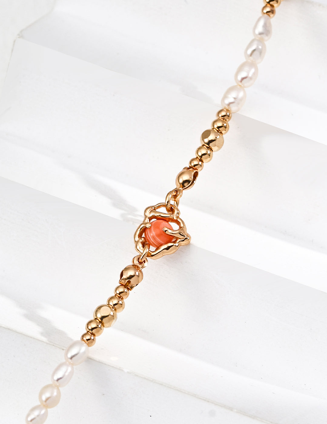 The "Aphrodite’s Flame" Necklace - Natural Pearl & Rhodochrosite Talisman