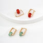 Dare To Sparkle - Vintage drop earrings with natural red agate and green aventurine gemstones in gold plated sterling silver