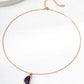 Dare To Sparkle - Vintage gold arc pendant necklace with natural blue lapis lazuli stone and organic textured molten framing