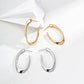 Dare To Sparkle - High-polished minimalist oval hoop earrings in premium sterling silver and 18k gold plated finishes