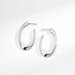 High-polished minimalist oval hoop earrings in premium sterling silver