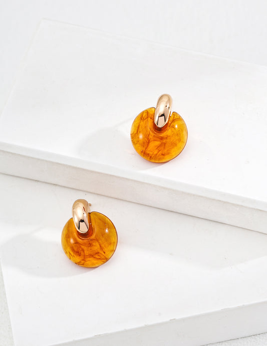 The "Liquid Amber" Sculptural Studs - High-Tech Resin & S925 Sterling Silver
