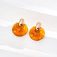 The "Liquid Amber" Sculptural Studs - High-Tech Resin & S925 Sterling Silver