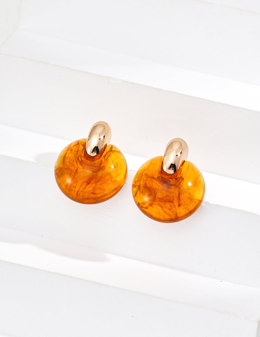 The "Liquid Amber" Sculptural Studs - High-Tech Resin & S925 Sterling Silver