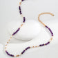 The "Amethyst Cadence" Necklace - Natural Amethyst & Pearl in S925 Silver
