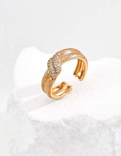 The "Frosted Flame" Ring - Matte Zirconia & Open-Band S925 Silver