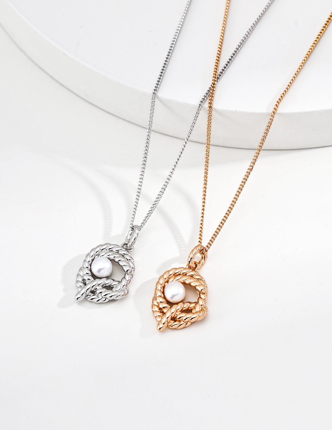 The "Rope of Light" Necklace & Earring Set - Natural Pearl & Zirconia in S925 Silver