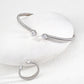 Dare To Sparkle - Contemporary minimalist open-band cuff bracelet and matching ring set in silver finishes featuring radiant prong-set cz gems flanking both open ends