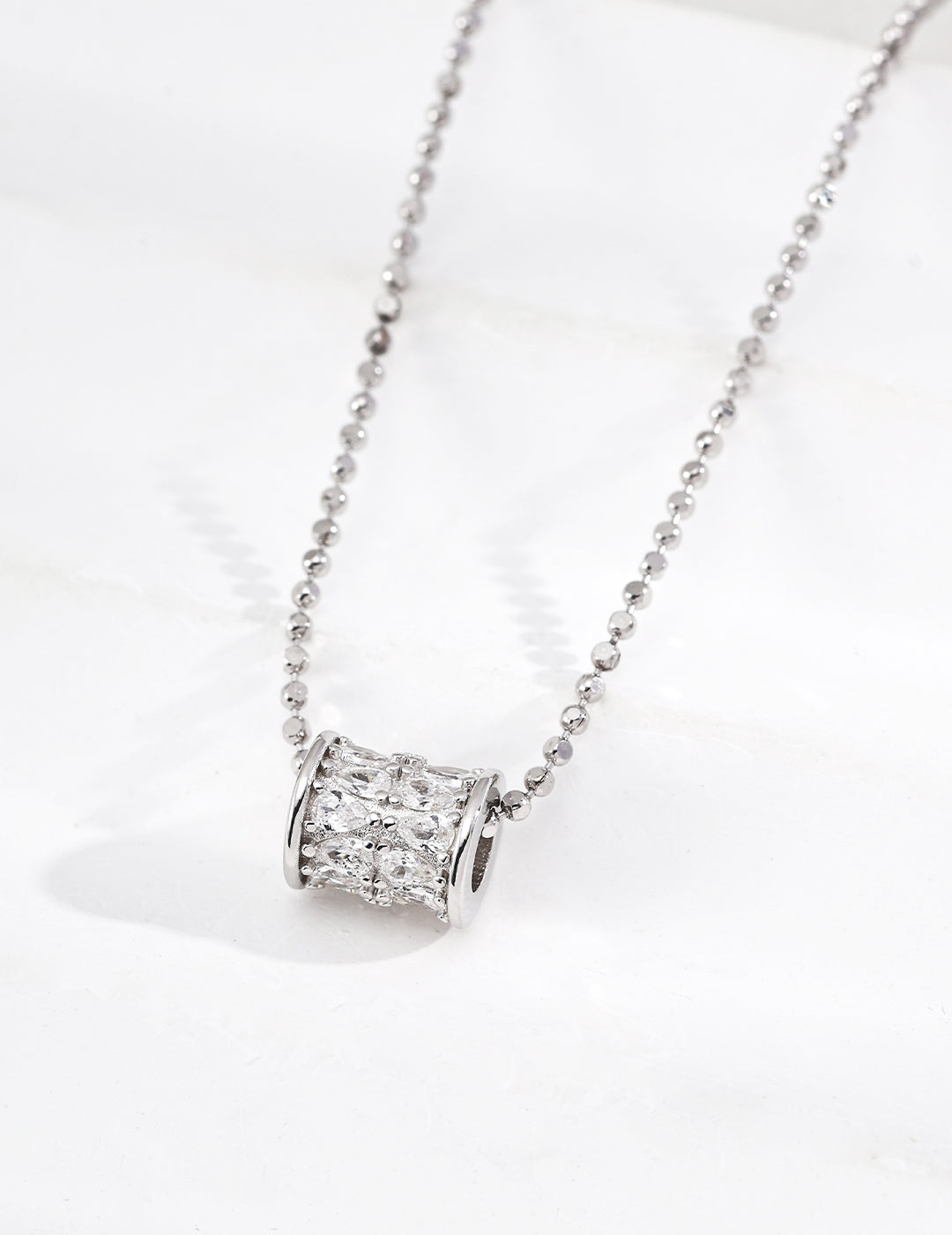 The "Fortune Wheel" Shimmering Necklace - Pavé Zirconia in S925 Silver