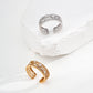 Dare To Sparkle - Statement wide hollow woven open adjustable rings featuring interlacing waterdrop frames and embedded round cz crystals in silver and gold