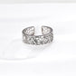 Dare To Sparkle - Statement wide hollow woven open adjustable rings featuring interlacing waterdrop frames and embedded round cz crystals in silver