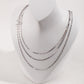 The "Trio Ripple" Layered Necklace - Geometric Triple Strand in S925 Silver