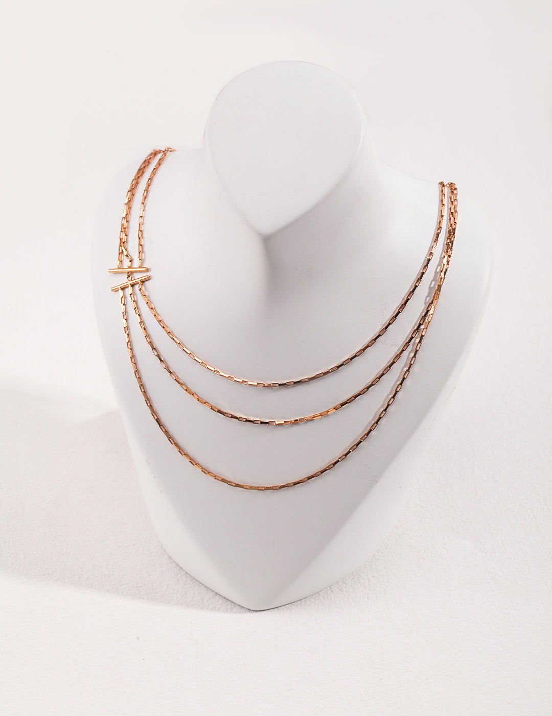 The "Trio Ripple" Layered Necklace - Geometric Triple Strand in S925 Silver