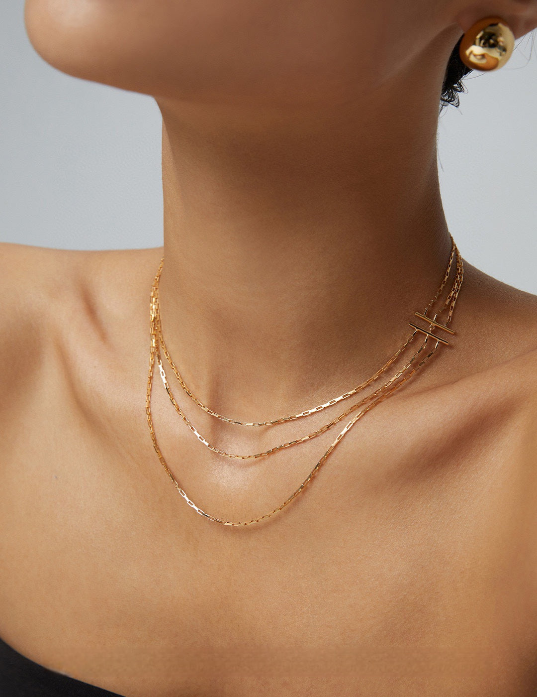 The "Trio Ripple" Layered Necklace - Geometric Triple Strand in S925 Silver