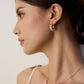 The "Dewdrop Rhythm" Collection - Linear Pearl Necklace & Huggie Earrings in S925 Silver