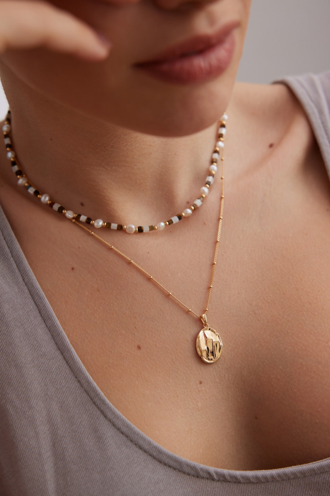 The "Earth Gaze" Collection - Natural Tiger's Eye, Shell & Pearl in S925 Silver