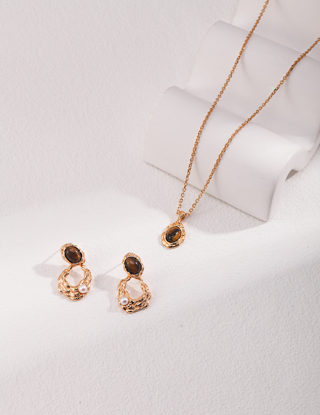 The "Terra Echo" Pendant - Natural Malachite & Tiger's Eye in Sculpted S925 Silver