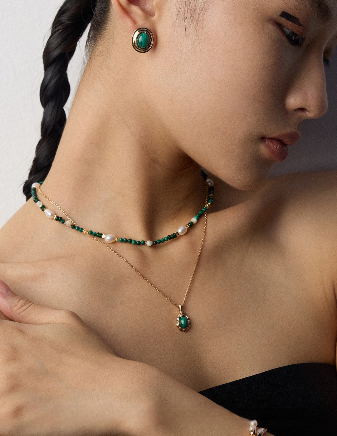 The "Terra Echo" Pendant - Natural Malachite & Tiger's Eye in Sculpted S925 Silver