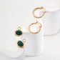 The "Duality Loop" Earring Set - Detachable Opalite & Malachite in Sculpted S925 Silver