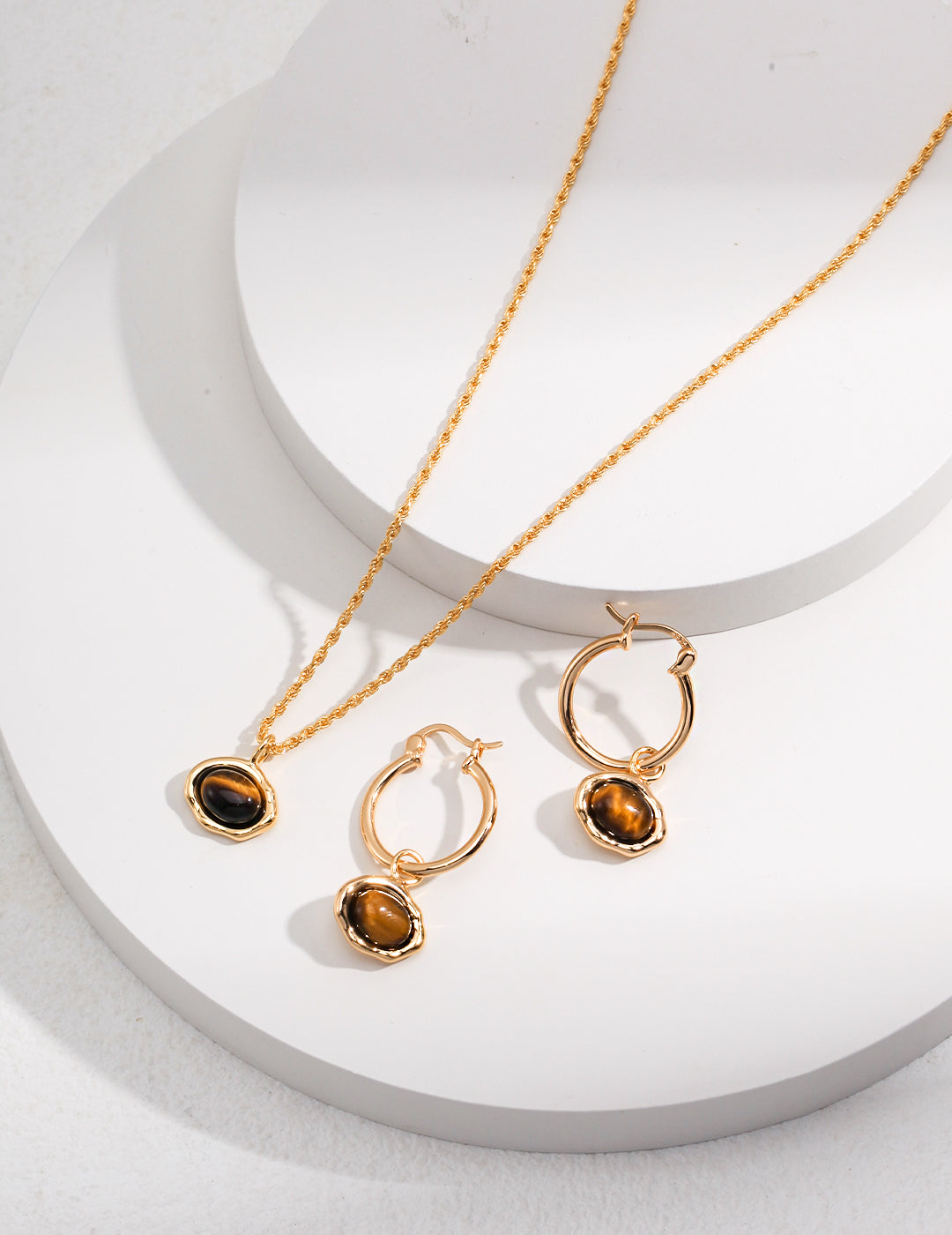 The "Duality Loop" Earring Set - Detachable Opalite & Malachite in Sculpted S925 Silver