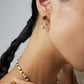 The "Twilight Oasis" Drop Earrings - Natural Tiger’s Eye, Pearl & Molten S925 Silver