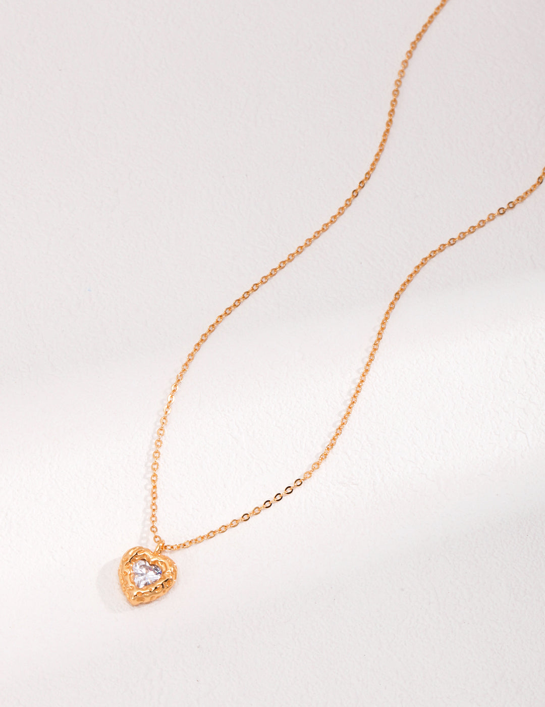 The "Wishing Star" Heart Necklace - Floating Cubic Zirconia in S925 Silver