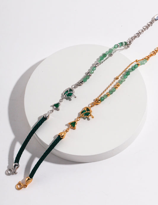 The "Crimson Whispers" Collection - Strawberry Quartz & Heart Zirconia in S925 Silver