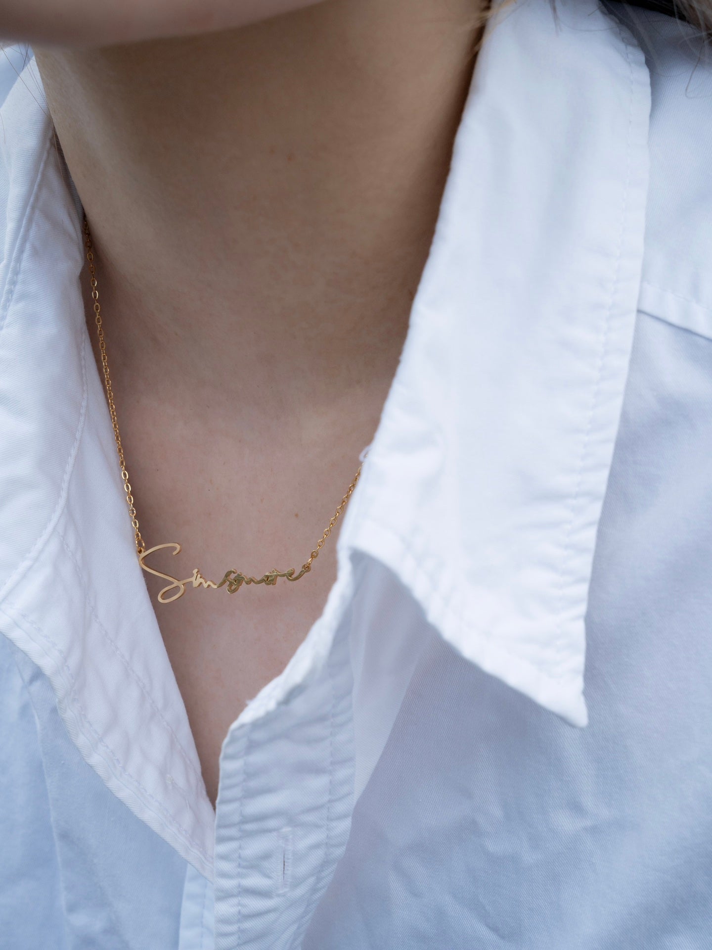 The "Signature Aura" Necklace - Custom Nameplate in S925 Silver | Your Name, Your Story, Your Own Radiant Spark