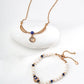 Jewelry set with necklace and bracelet on a white background